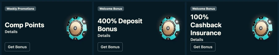 Dendera Casino welcome bonuses: 400% on deposit and 100% cashback